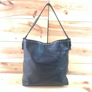 Laggo black leather studded purse bag